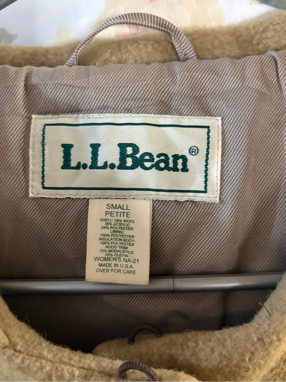 Vintage L.L. Bean Camel Hooded Button-Front Coat - Picture 4 of 8
